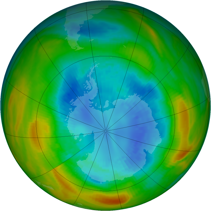 Antarctic ozone map for 07 September 1982
